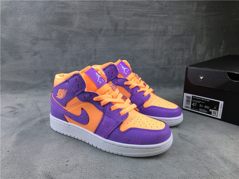 2020 Air Jordan 1 Mid SE Purple Orange Shoes